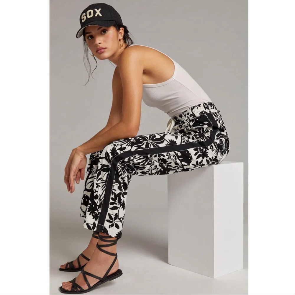 Anthropologie Maeve Tenley Twill Track Pants Jungle Cat size XL